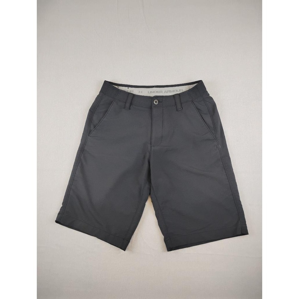 Under Armour Mens HeatGear Golf Shorts Size 30 Black Gray Loose Fit Performance